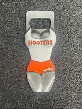 Hooters White & Orange Bustier Bottle Opener